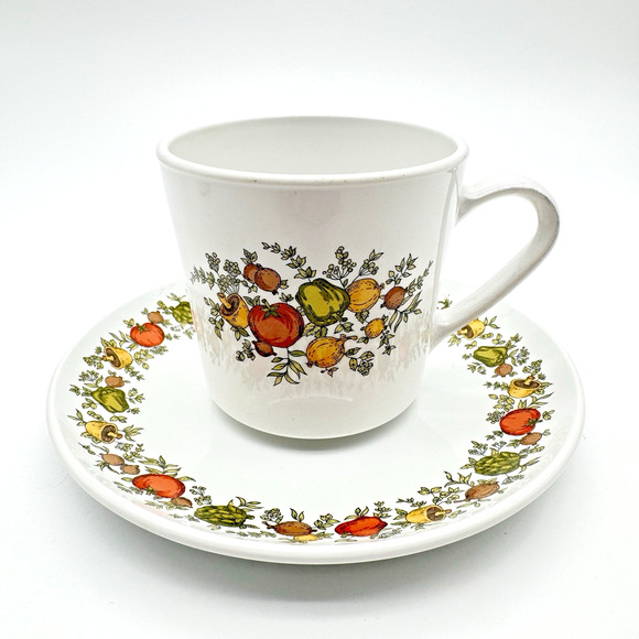 Centura by Corning Spice Of Life Coffee Cup Saucer Set Tea Vintage 8 oz 6" Plate - Picture 1 of 11